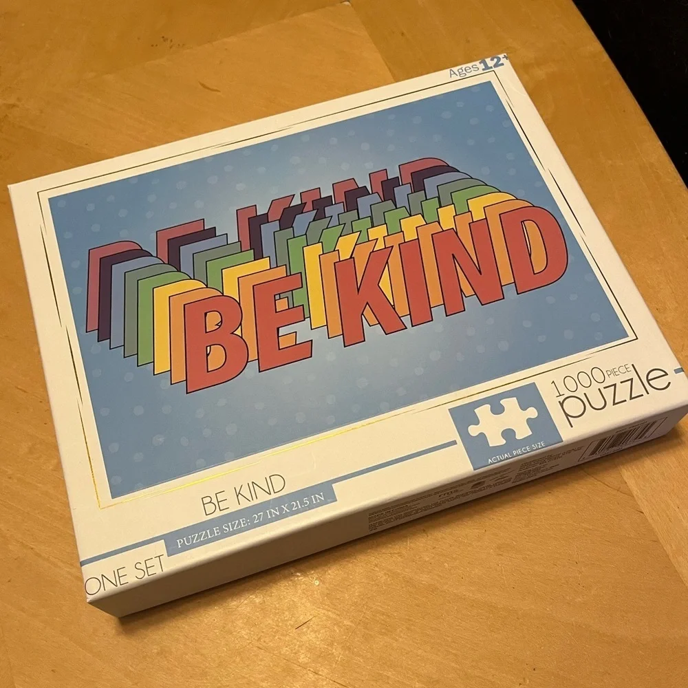 NEW Be Kind Puzzle 1000 Piece Multicolor Jigsaw Puzzle Sealed Puzzle Piece Bag